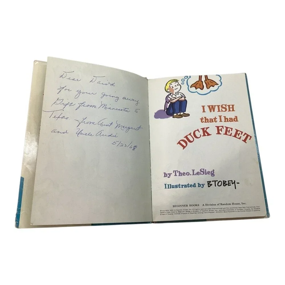 1st Edition I Wish That I‎ Had Duck Feet Hardcover Dust Jacket By Theo LeSieg